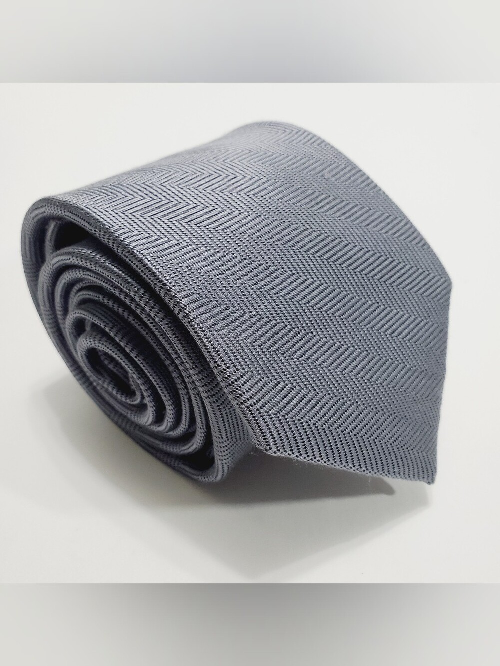Jos. A. Bank Men's Silk Neck Tie Gray Herringbone Pattern Signature Collection